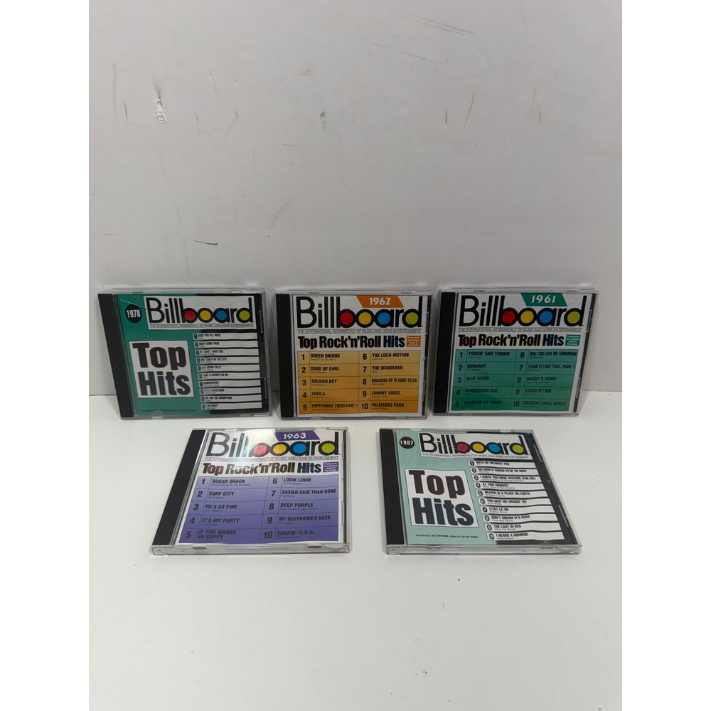 Billboard Top Rock n Roll Hits CD Lot 5pc 1961 1962 1963 1978 1987 Rhino Records